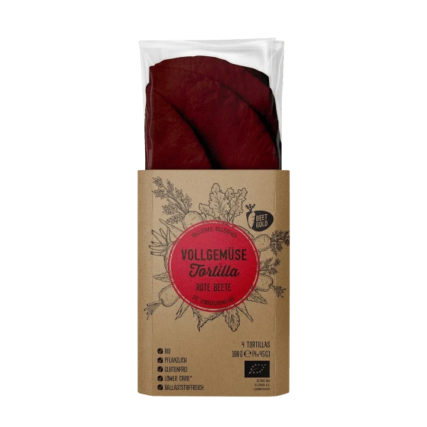 beetroot gold full vegetables tortilla beetroot (4 pices), organic, 180g