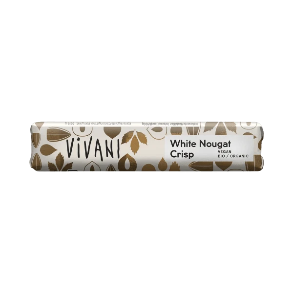 white nougat crisp bar, organic, 35g