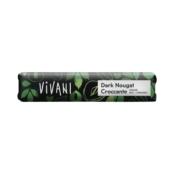 dark nougat croccante, organic, 35g