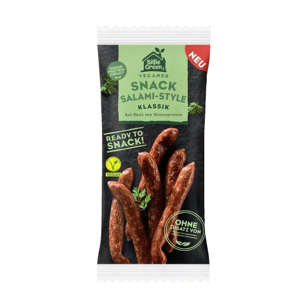 vegan snack salami style classic, 75g