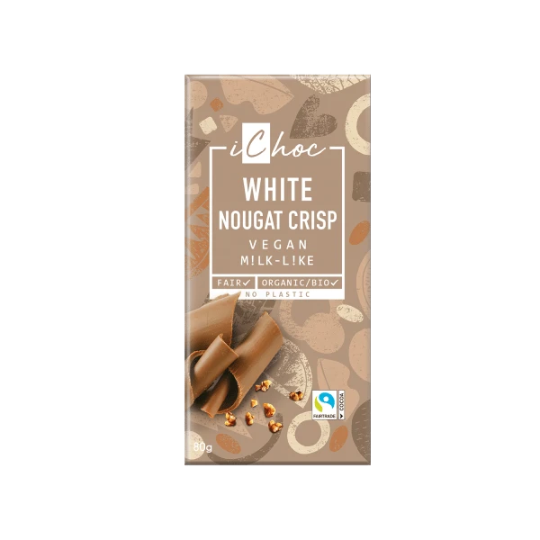 white nougat crisp, organic, 80g