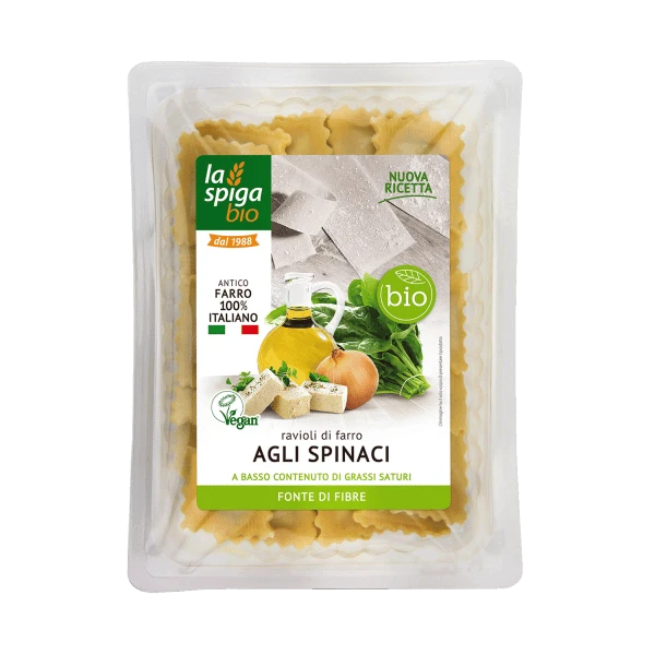 ravioli with spinach, organic, 250g