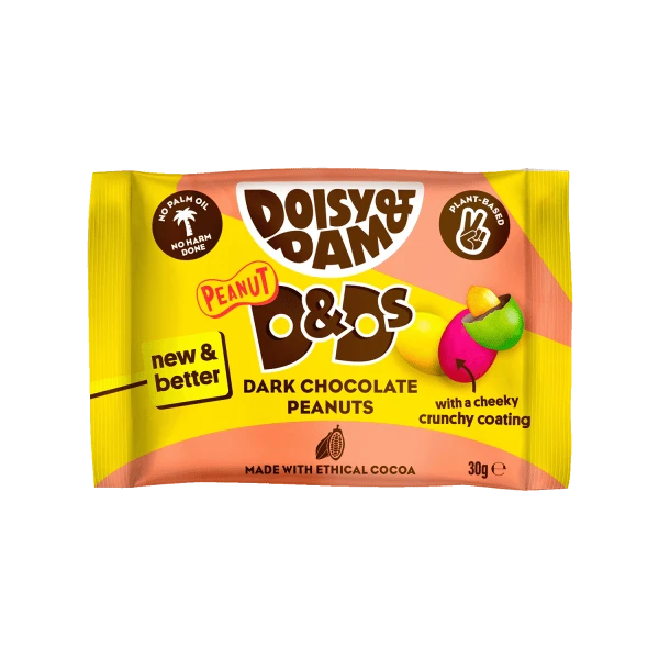 doisy & dam dark chocolate peanuts, 30g