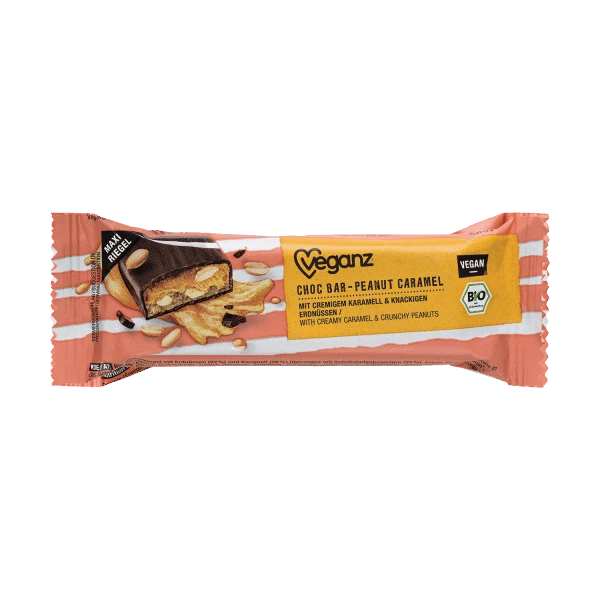 protein choc bar peanut caramel, organic, 50g