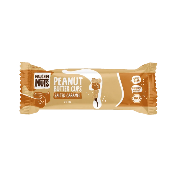 peanut butter cups salted caramel, organic, 3x13g